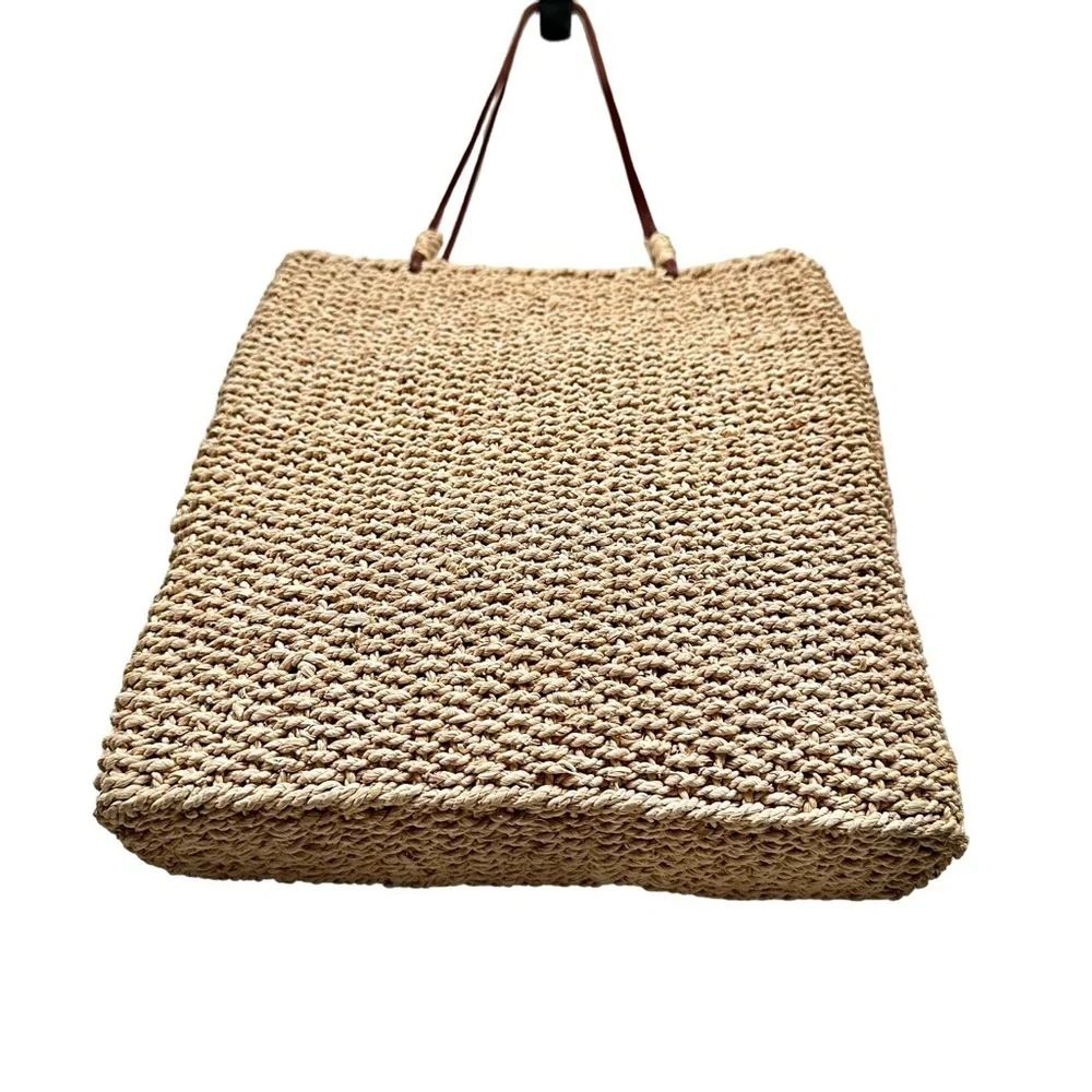 SAN DIEGO HAT CO Woven Straw Boho Crossbody Tote Bag - Picture 6 of 10